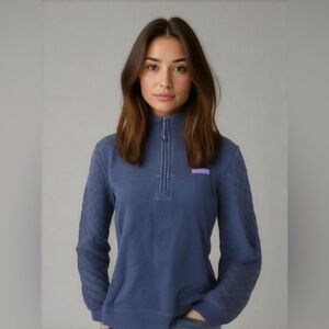 Women's Vineyard Vines Black Quilted 1/4 Zip Pullover Size M